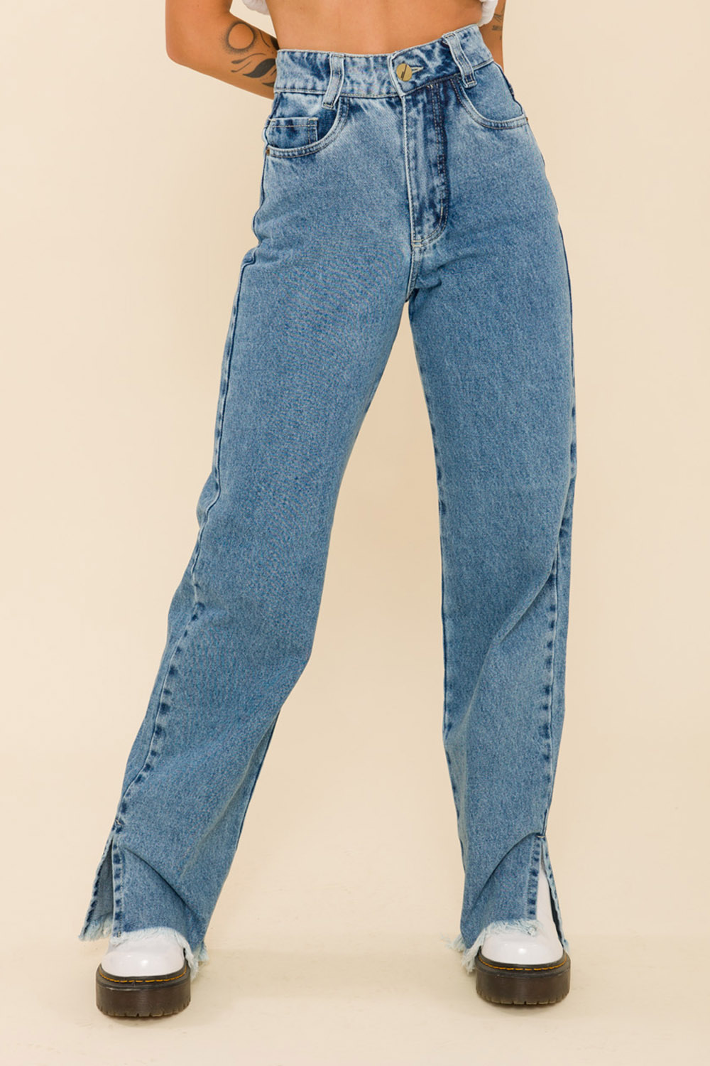 Calça Jeans Straight Leg Lauren - Jeans Médio