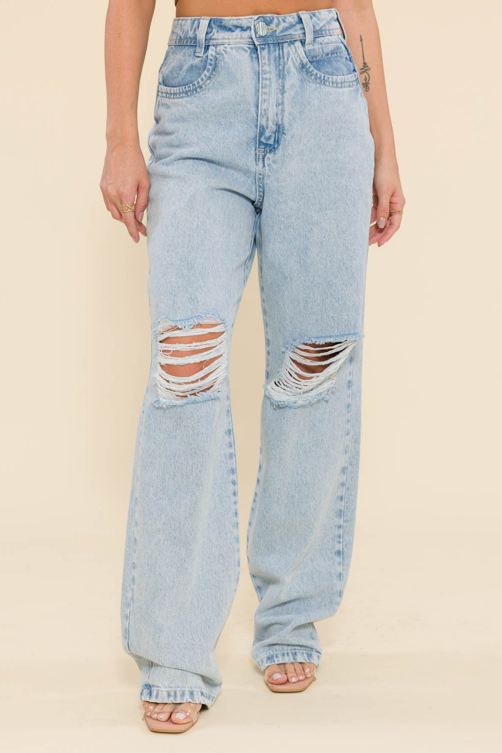 Calça Jeans Straight Leg Tati - Jeans Claro