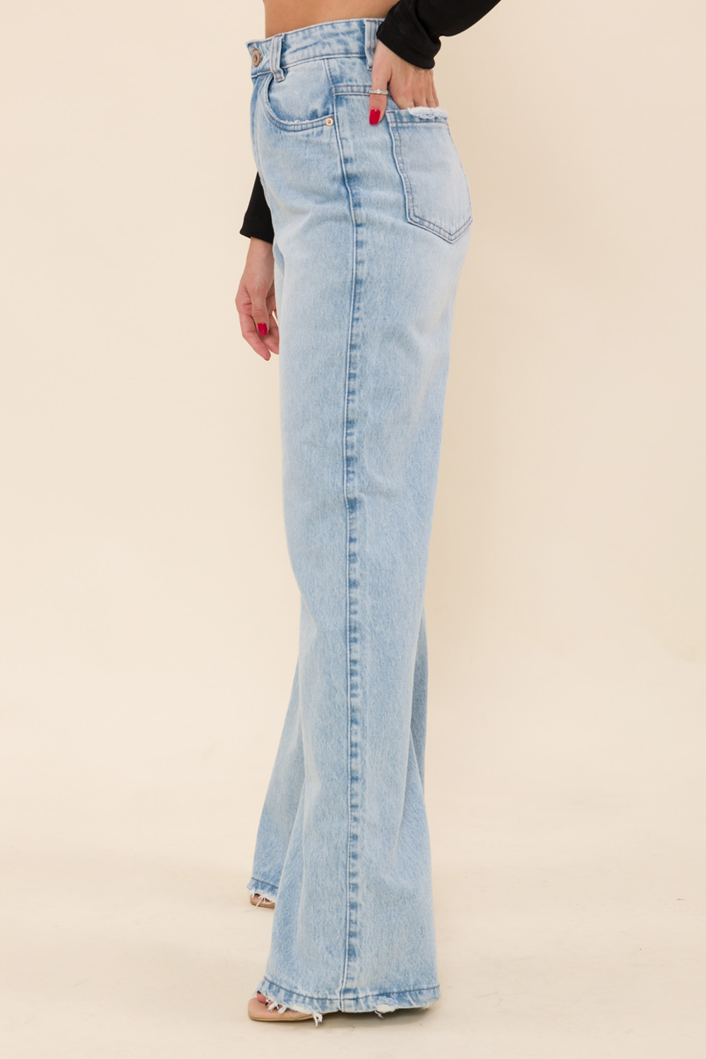 Calça Jeans Wide Leg Catarina - Jeans Claro