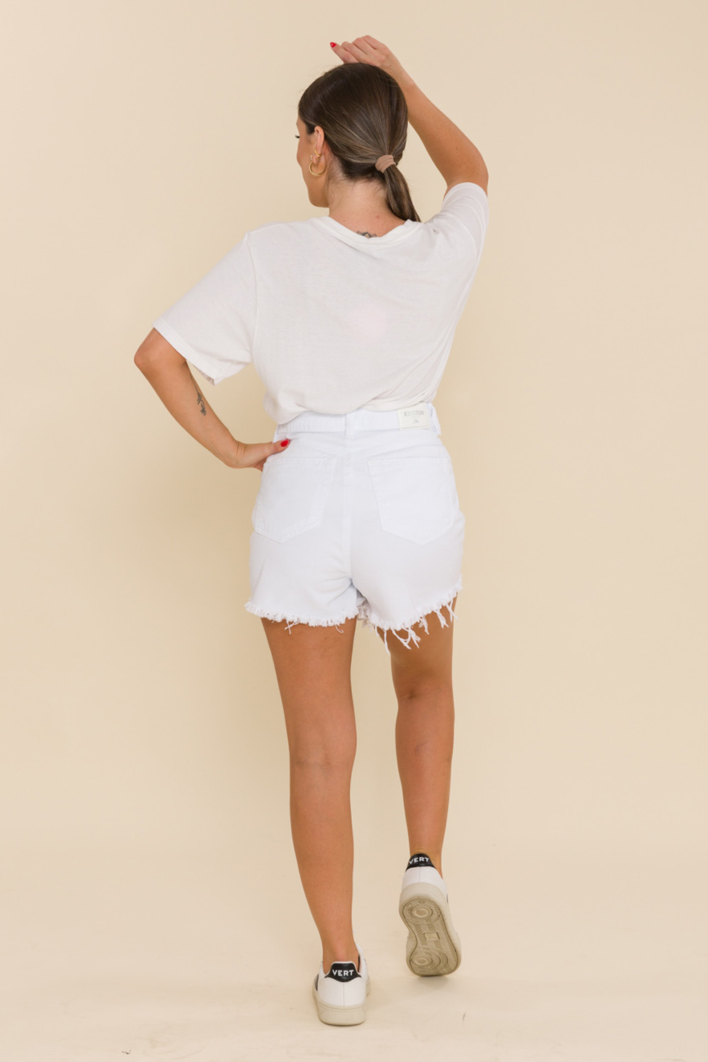 Shorts Sarja Hot Pant Basic - Branco
