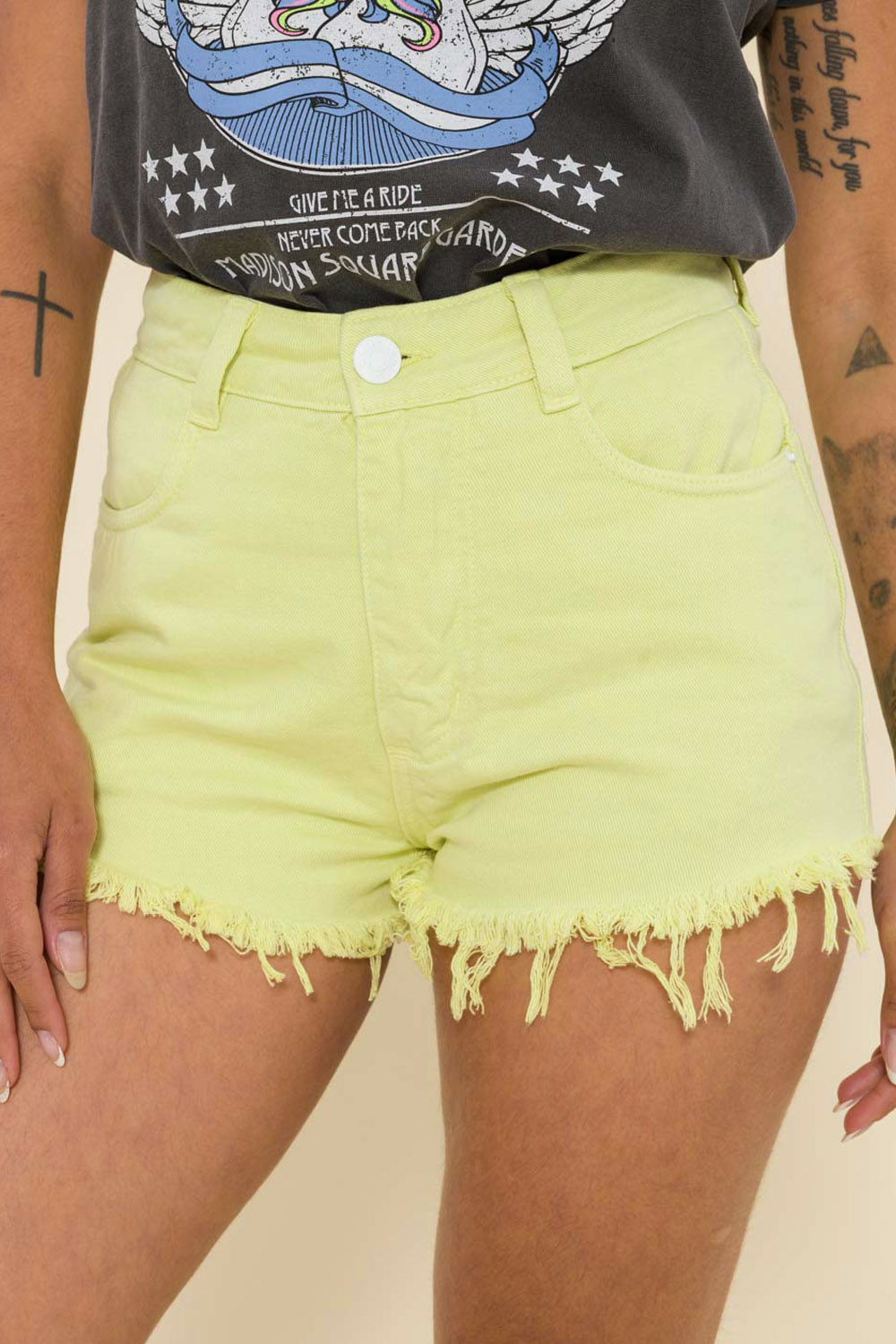 Shorts Sarja Hot Pant Tamara - Verde Lima