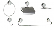 Kit para Banheiro Inox com 5 peças Linha Inoox Steel Design