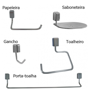Kit Acessórios para Banheiro Linha Città com 5 peças