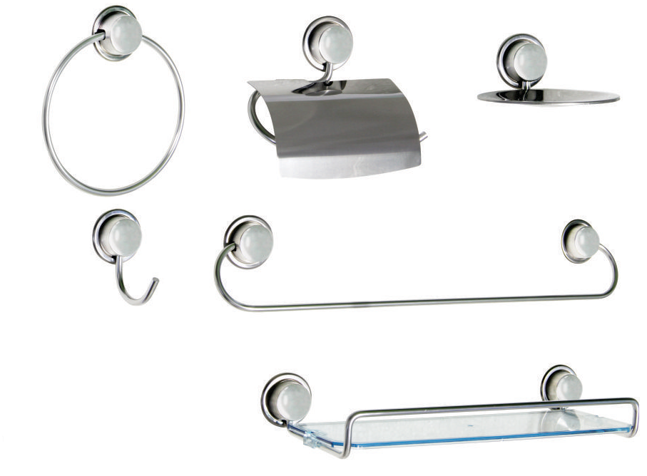 Kit Acessórios para Banheiro de Aço Inox com 6 peças Linha Inoox Steel Design