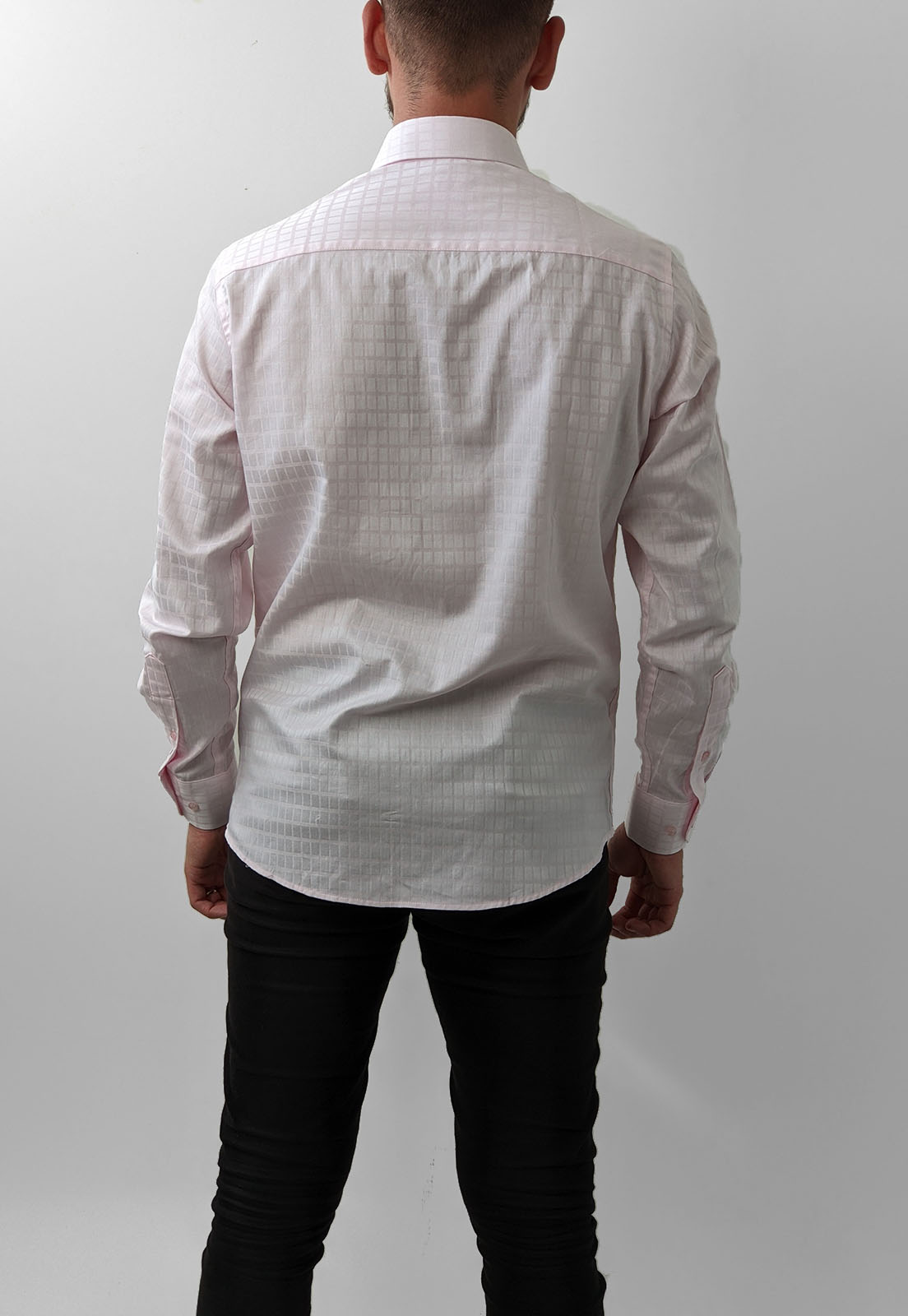 Camisa Baumgarten Slim Micro Xadrez Rosa