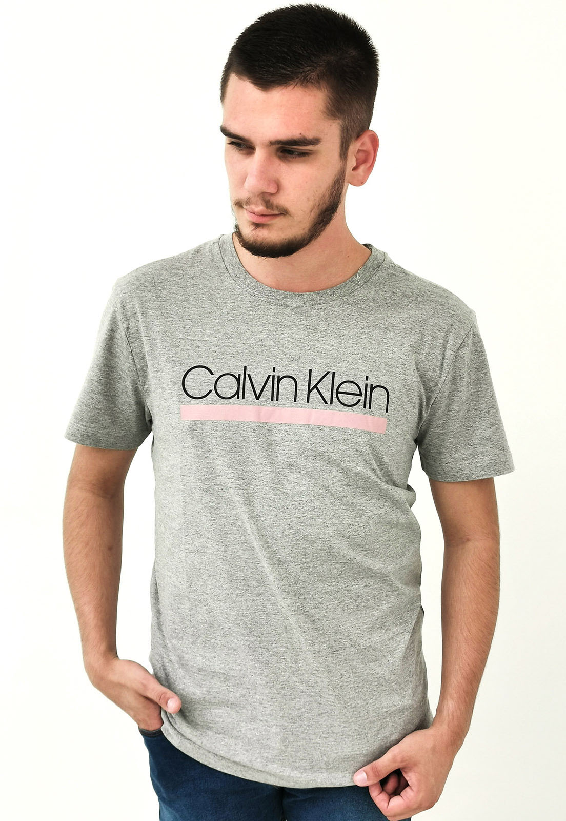 Camiseta Calvin Klein Cinza Mescla