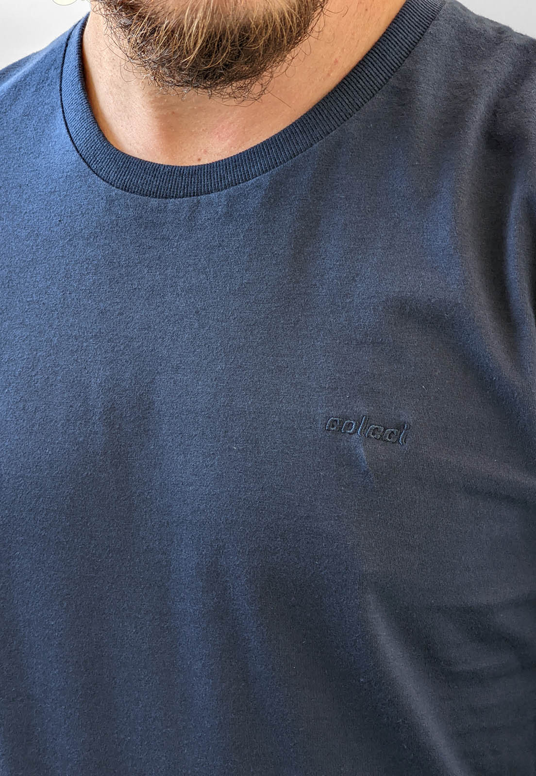 Camiseta Colcci Manga Longa Básica Logo Azul Marinho