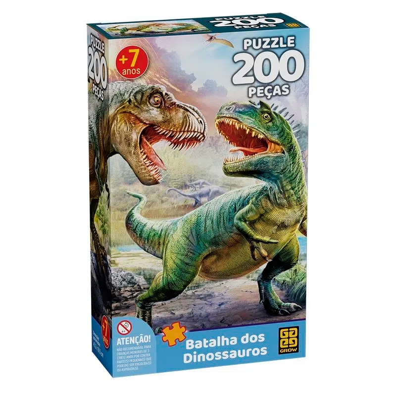 Quebra-Cabeça Puzzle Batalhas dos Dinossauros - GROW