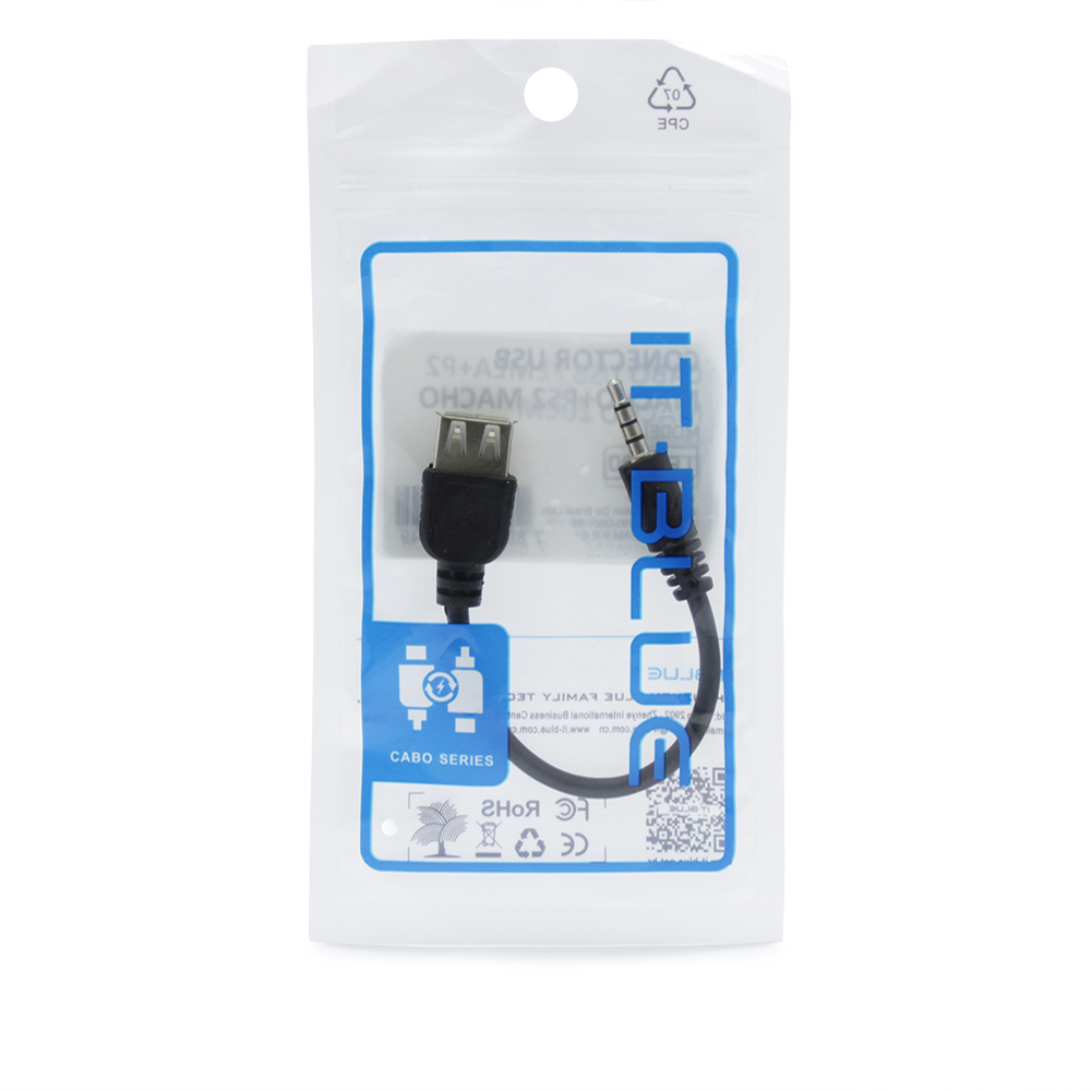 CABO USB FÊMEA + P2 MACHO IT-BLUE LE-1012