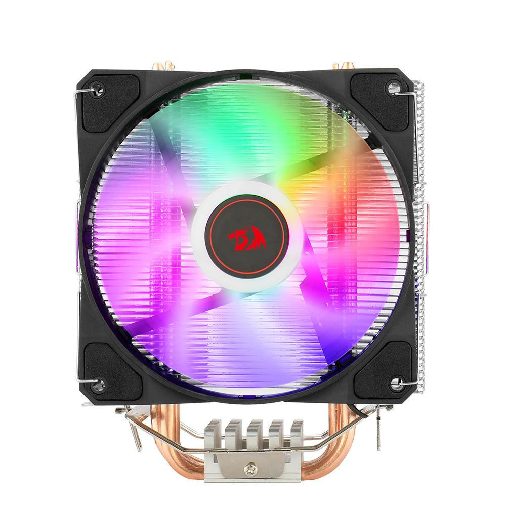 Cooler Para Processador Redragon TYR, LED Rainbown, Intel e AMD, 120mm, PWM, FAN, 4 Heat Pipes, TDP 130W - CC-9104
