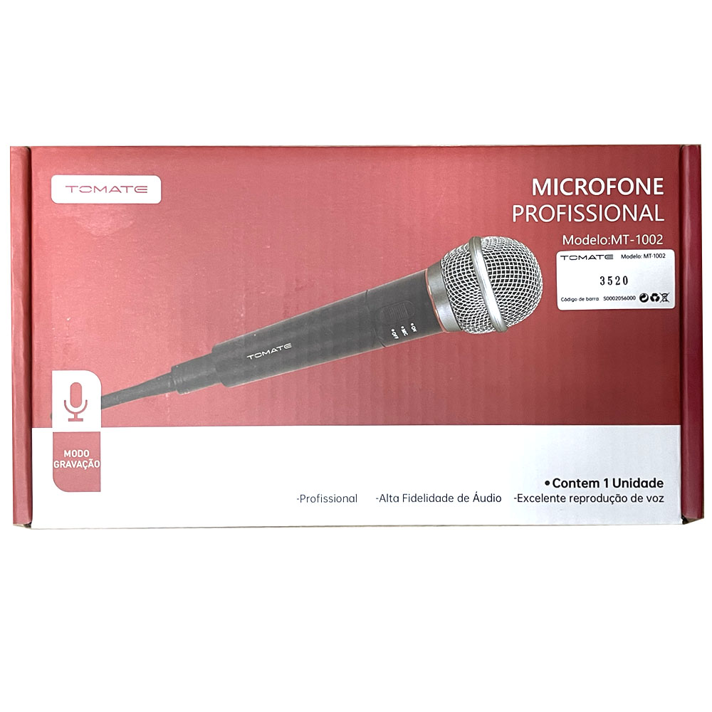 Microfone Sem Fio Profissional Wireless Tomate MT-1002