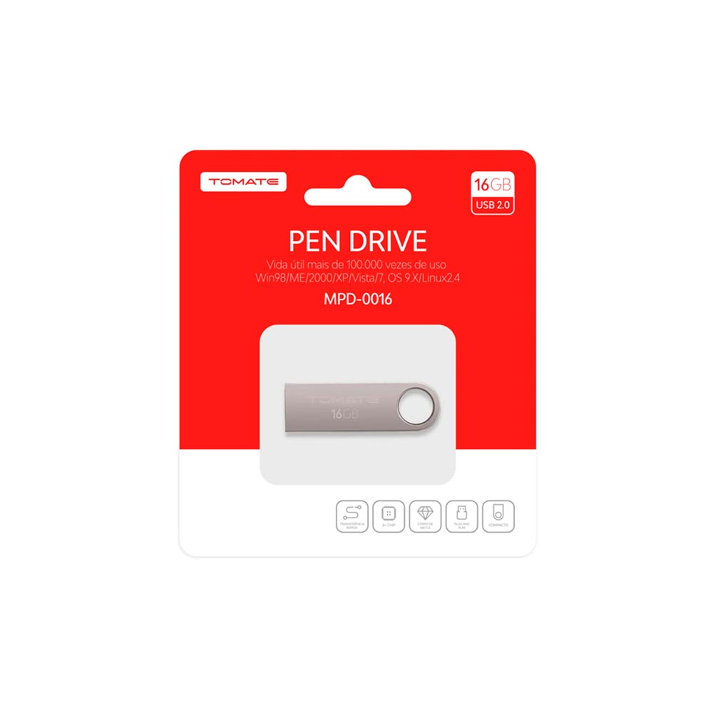 PEN DRIVE 16GB USB 2.0  TOMATE MPD-0016