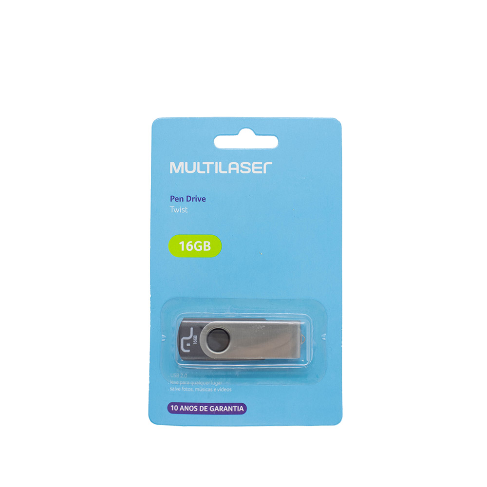 PEN DRIVE TWIST 16GB USB 2.0 MULTILASER PD588