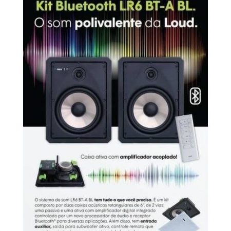Loud LR6 BT Kit Caixas Retangular Ativa + Passiva C/ Bluetooth