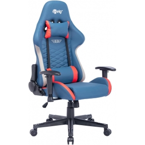 ELG CH34BLRD - Cadeira Gamer Ergonômica Inclinável com Ajuste de Altura e Capacidade até 150kg Azul e Vermelho