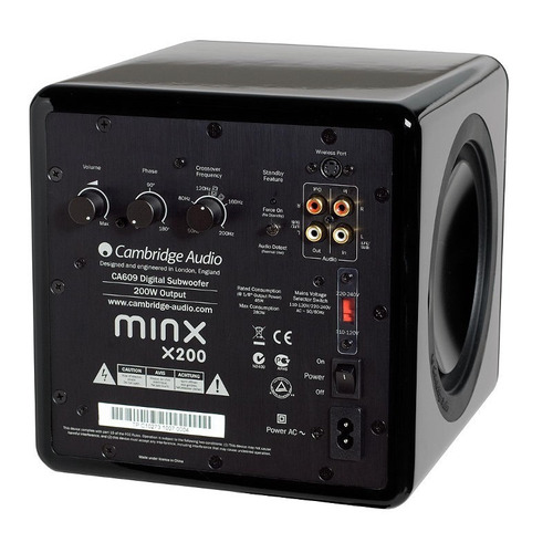 Cambridge Audio Minx X201 Preto Laqueado - Subwoofer Ativo 200Wrms - Audio Video & cia