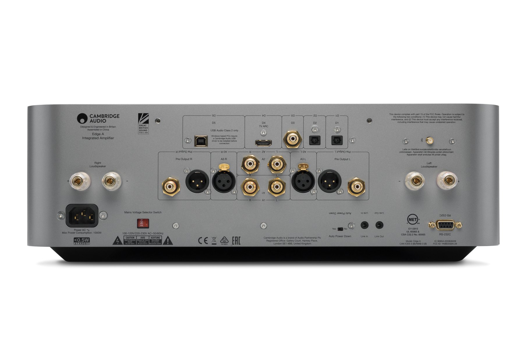 Cambridge Edge W - Amplificador entradas XLR balanceadas 100W rms - Audio Video & cia