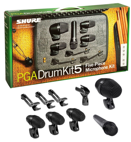 Shure PGA Drum KIt 5 - Kit de Microfone para Bateria  - Audio Video & cia