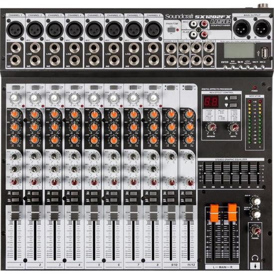 Soundcraft SX1202FX-USB Mesa de Som 12 Canais  - Audio Video & cia