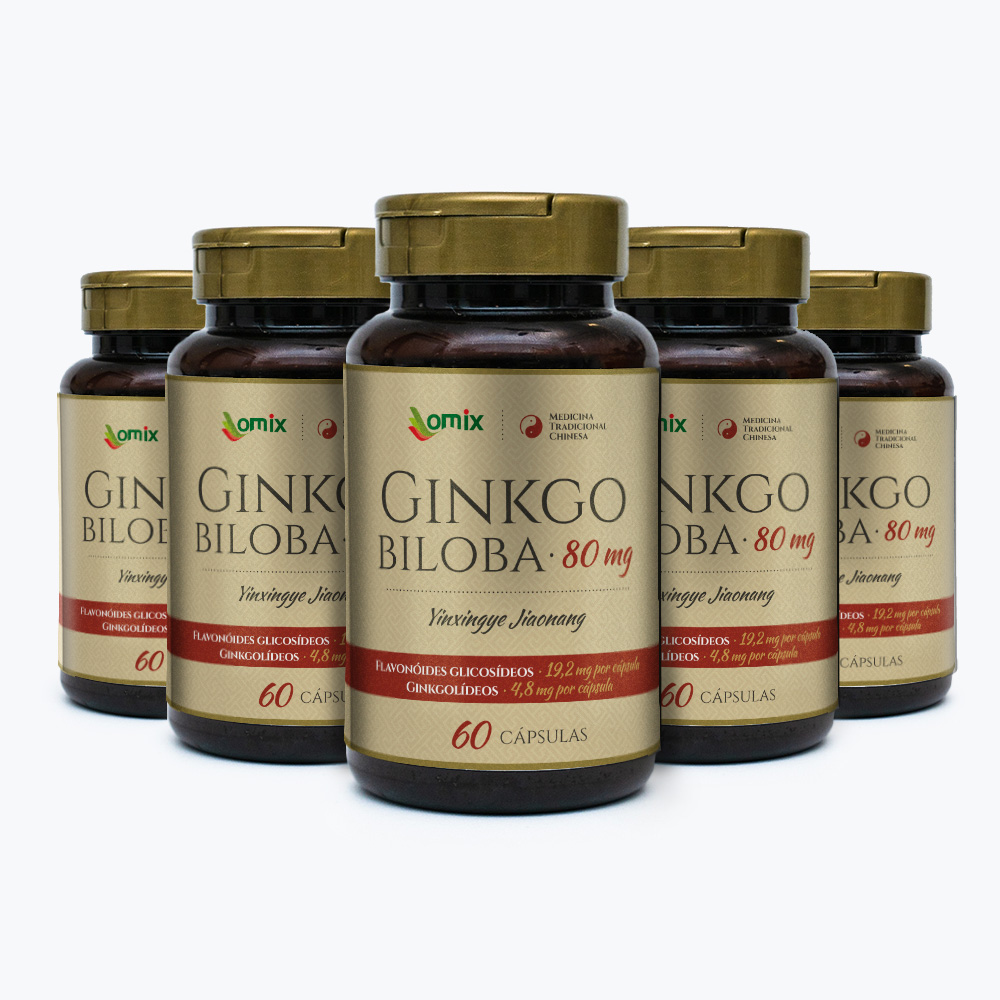 Kit 5x Ginkgo Biloba (80 mg) - 60 cápsulas