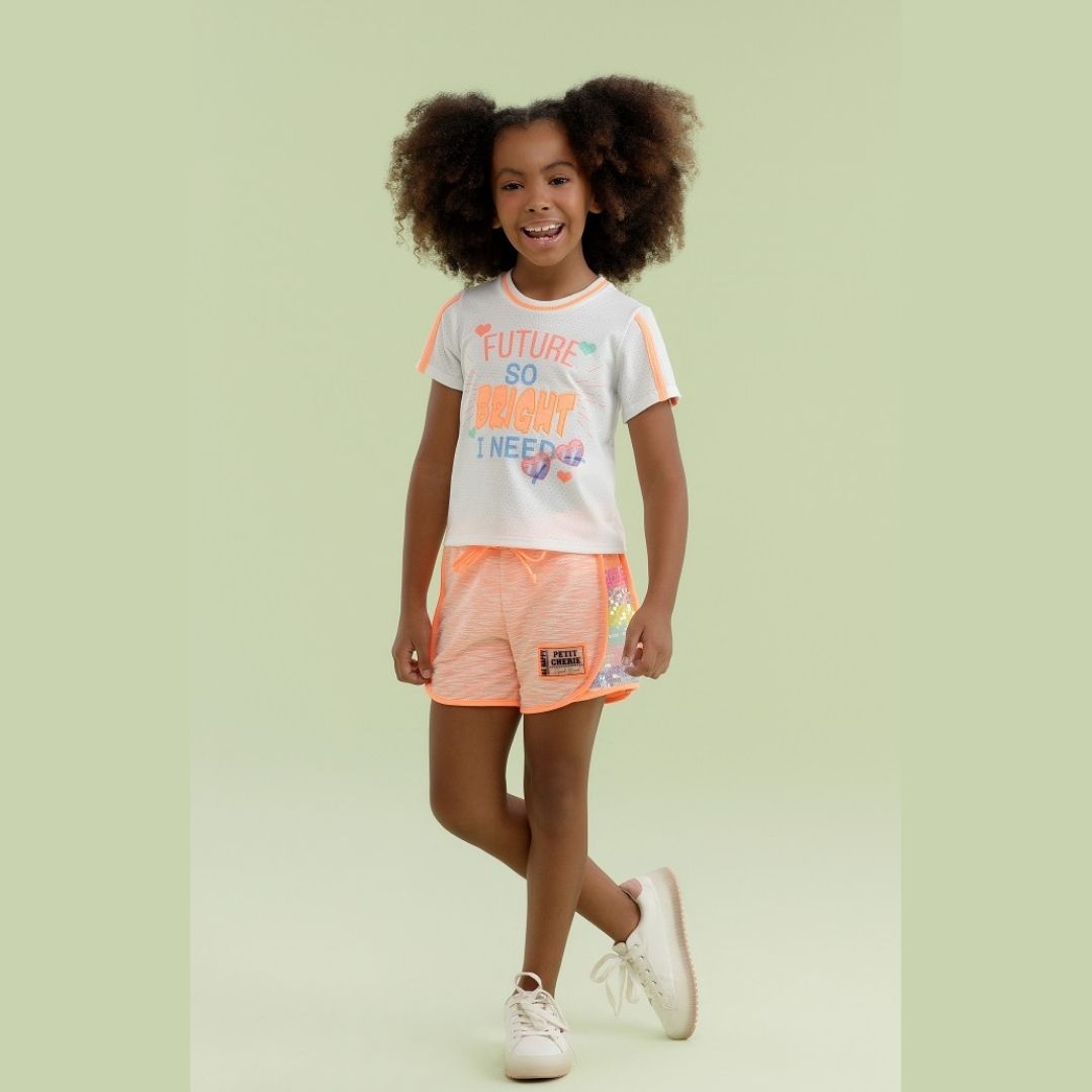 Conjunto Shorts e Camiseta Petit Cherie Neon 178