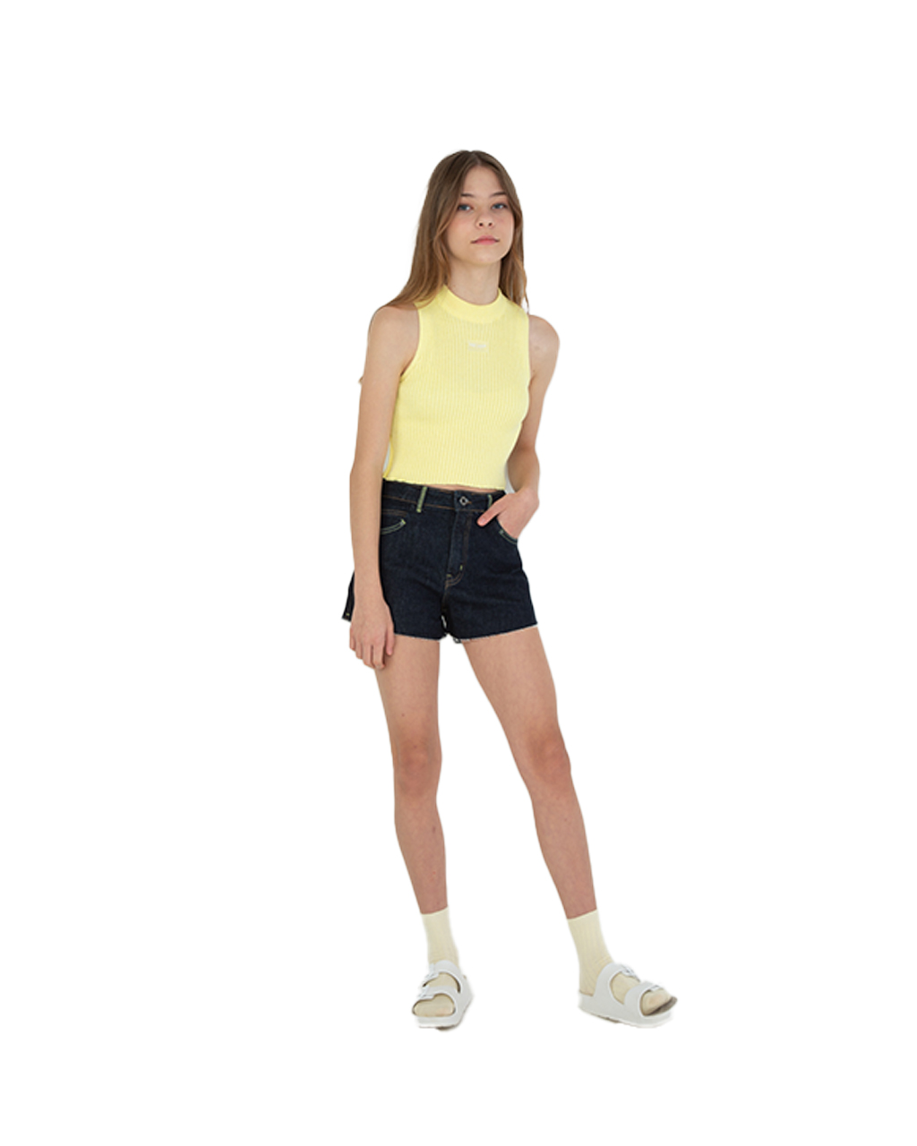 Blusa Teen Trico Amarelo Dimy Candy