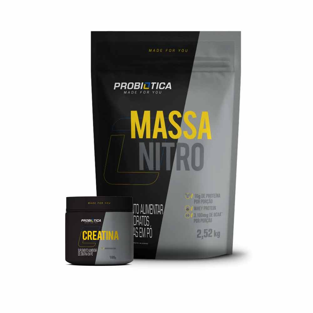 Kit Massa Nitro 2520g + Creatina 100g - Probiótica