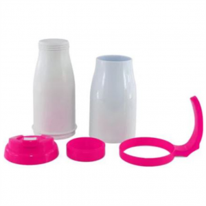 Copo Semi Térmico de Polímero com Tampa Bico, Alça e Fundo Rosa Pink - 475ml