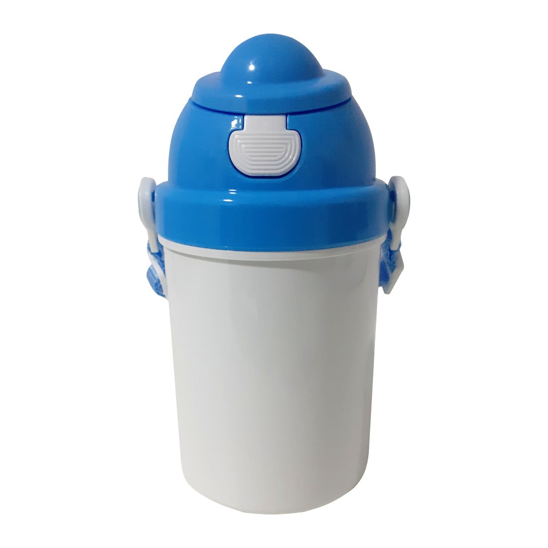 Squeeze Infantil em Polímero com Tampa e Tirante Azul - 400ml