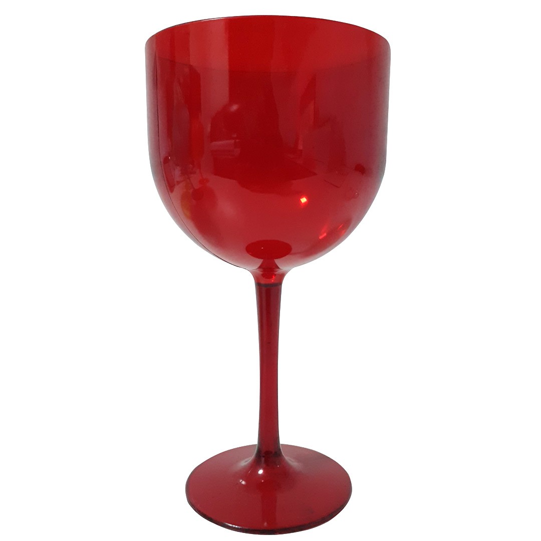 Taça de Gin Vermelha Neon de Acrílico Translúcido