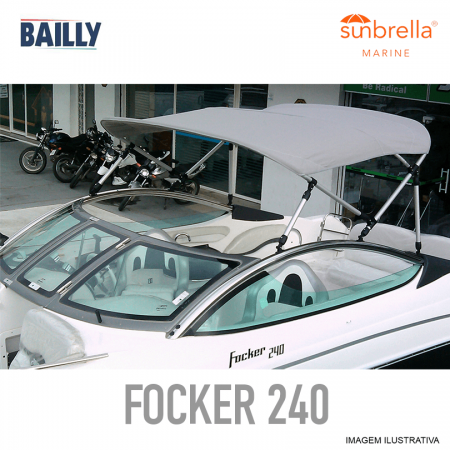 (2014) Fibrafort Focker 240 - Capota Náutica BAILLY de 3 arcos: Linha Premium