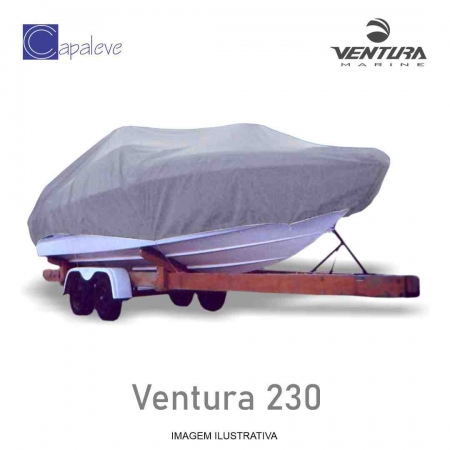 VENTURA 230 (COM MOTOR DE POPA E SEM CAVALETE) - CAPA DE COBERTURA EM TECIDO CAPALEVE