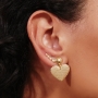 Brinco Ear Cuff Coração - Banho Ouro 18K