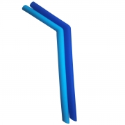 Kit 2 Canudos de Silicone Flexível Com Escova Limpadora Azul