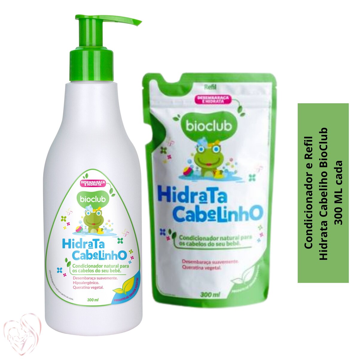 Kit Condicionador Infantil Hidrata Cabelinho E Refil BioClub