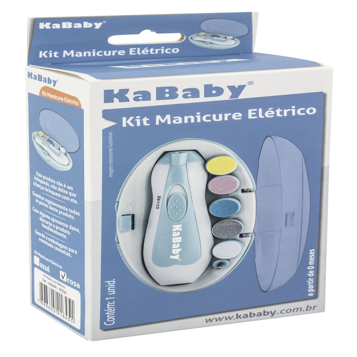 Lixador De Unhas Bebe Rosa Kit Manicure Elétrico KaBaby