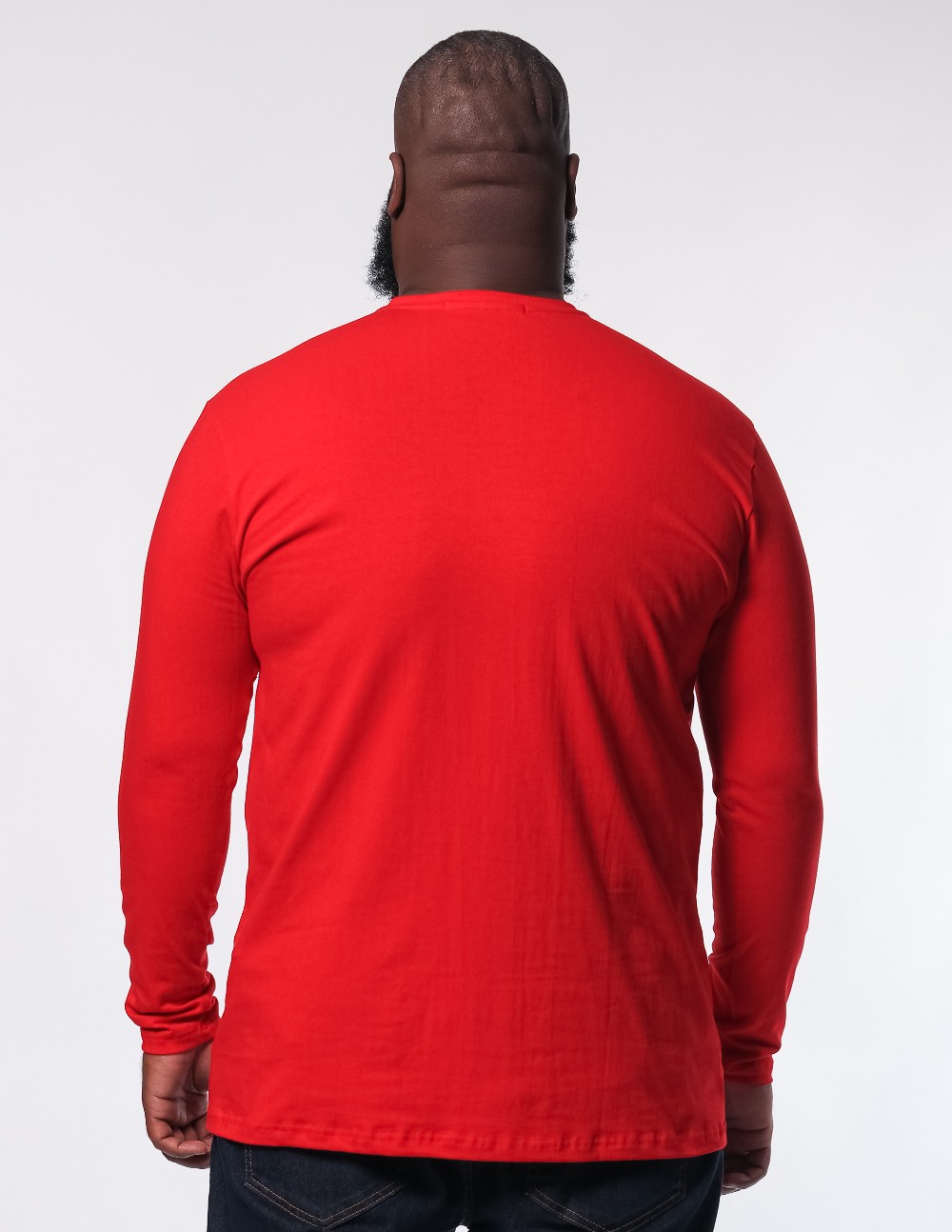 Camiseta Cotton plus size Manga Longa Vermelha