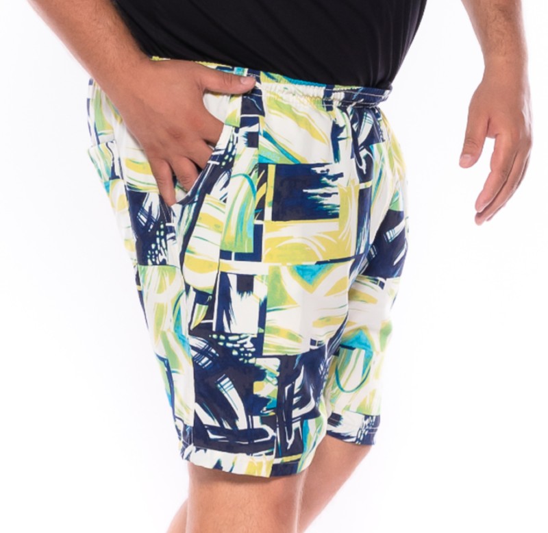 Shorts plus size Água Abstract