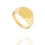 anel minimalista oval dourado