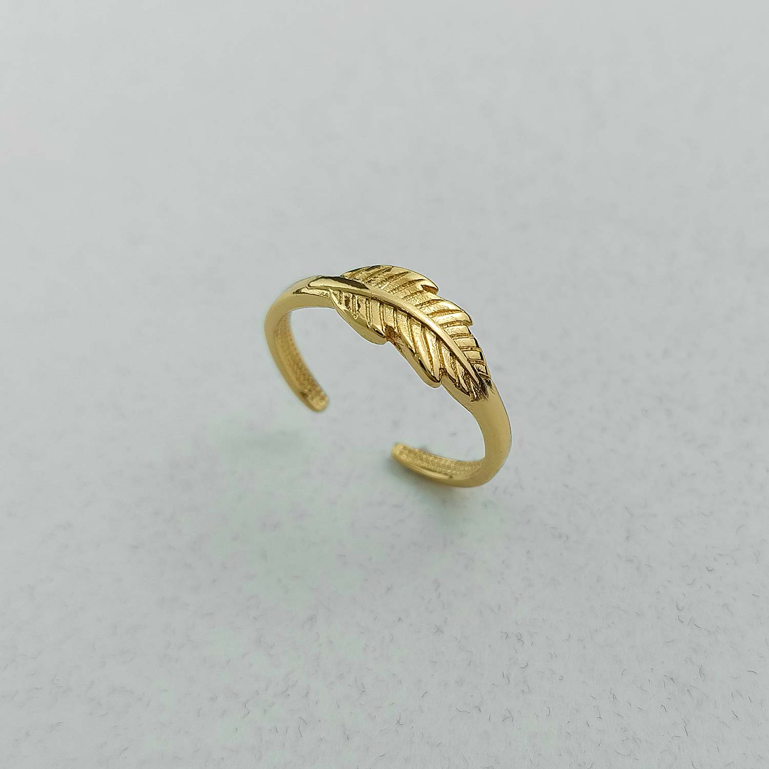 anel falange folha regulável dourado
