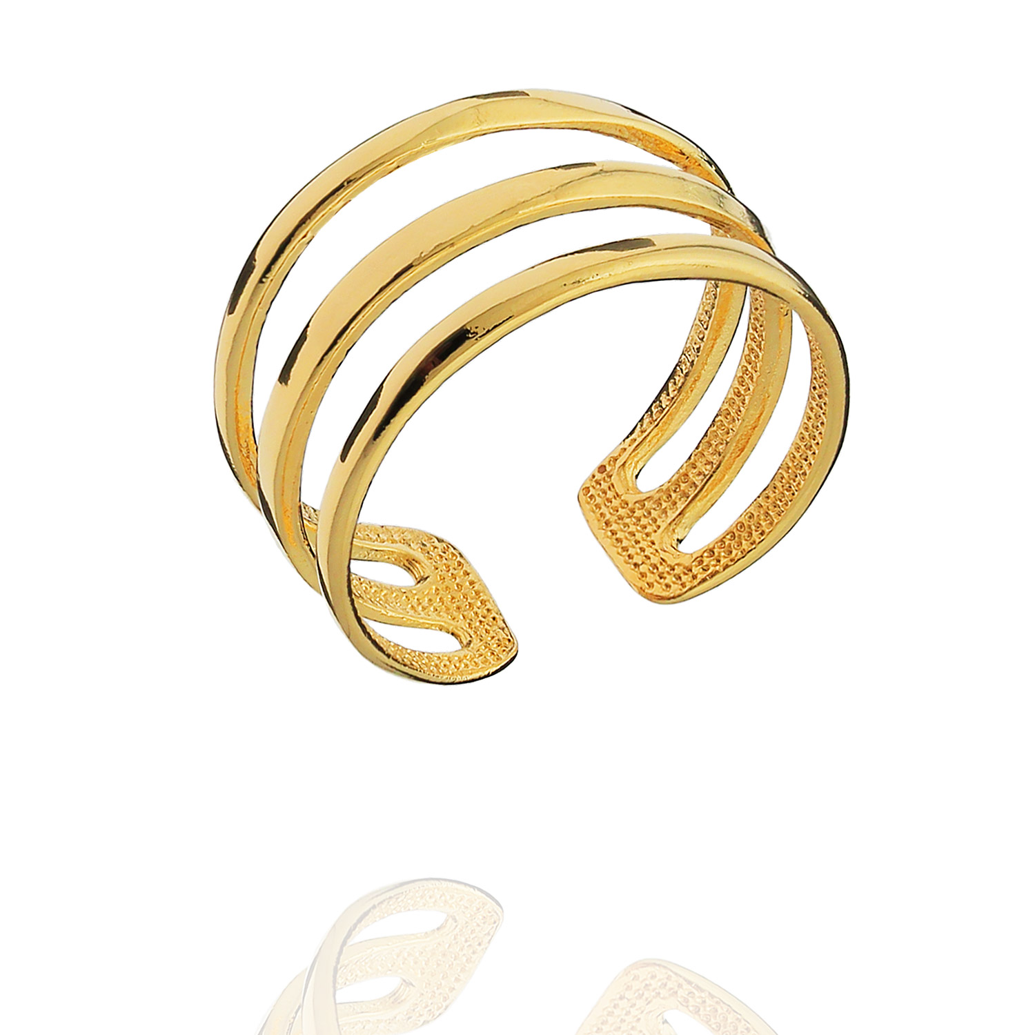 anel regulável gladiador aros dourado