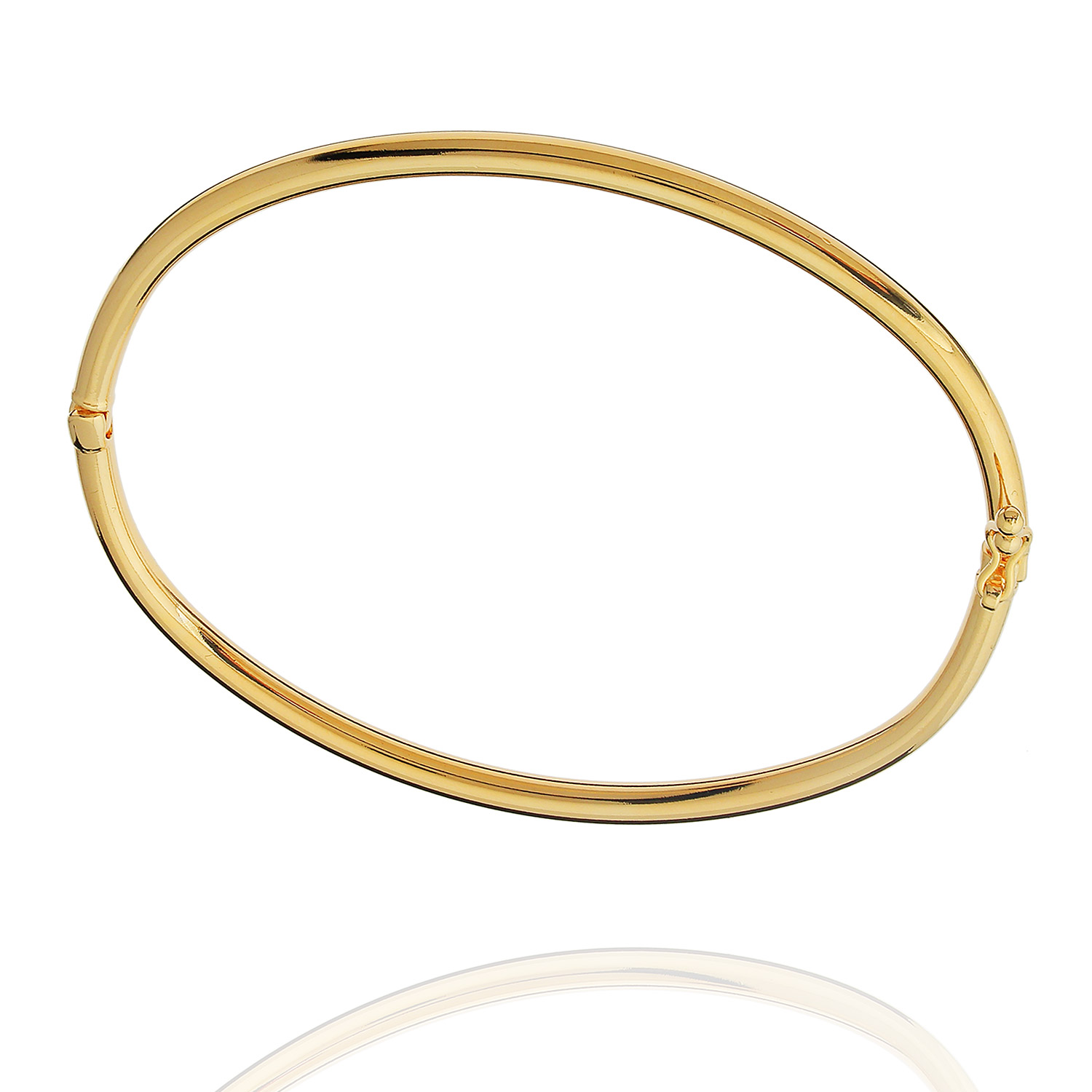 pulseira bracelete rígido liso dourado