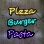 Letreiro em Neon Pizza, Burguer e Pasta