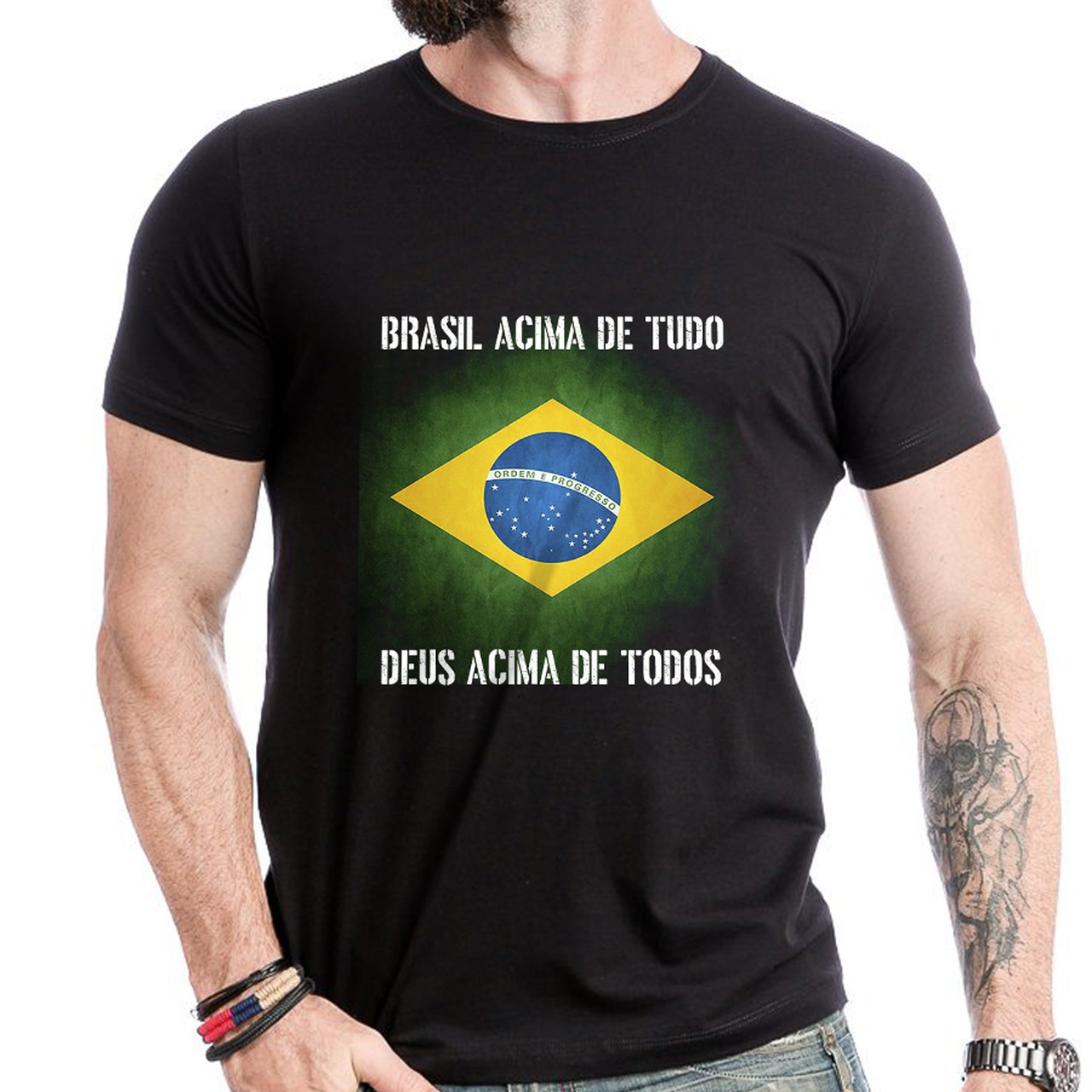 Camiseta Preta - Brasil acima