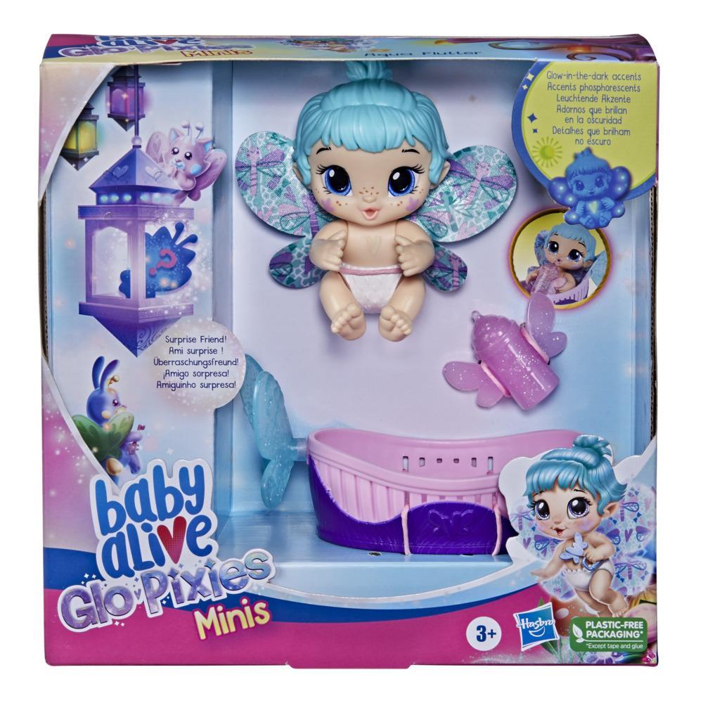 Boneca Baby Alive Glo Pixies Minis Aqua Flutter Hasbro F2599