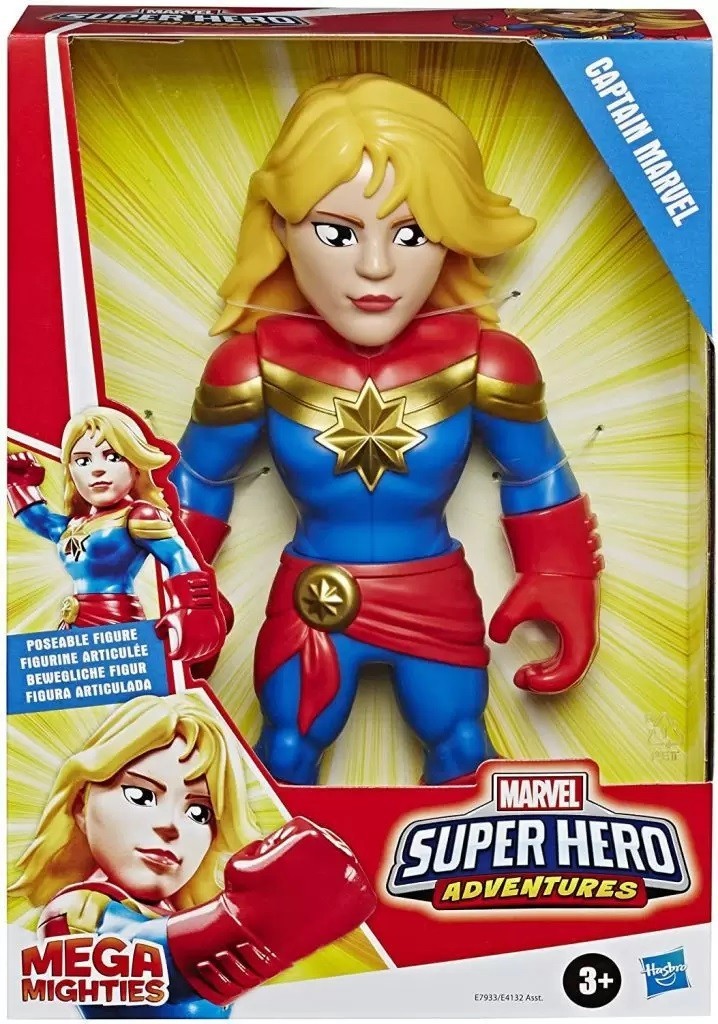 Boneco Mega Mighties Articulado 25 cm Super Hero Adventures Capitã Marvel - Hasbro