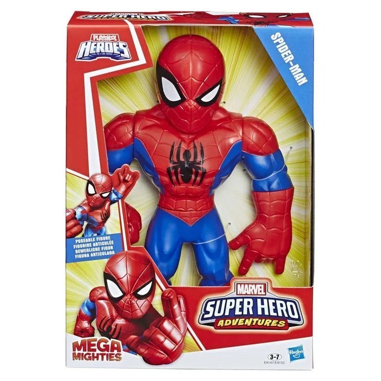 Boneco Mega Mighties Articulado 25 cm Super Hero Adventures Homem-Aranha - Hasbro