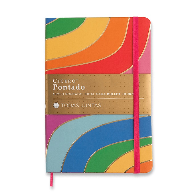 Caderneta Todas Juntas Rainbow Pontada 160 paginas - Cicero