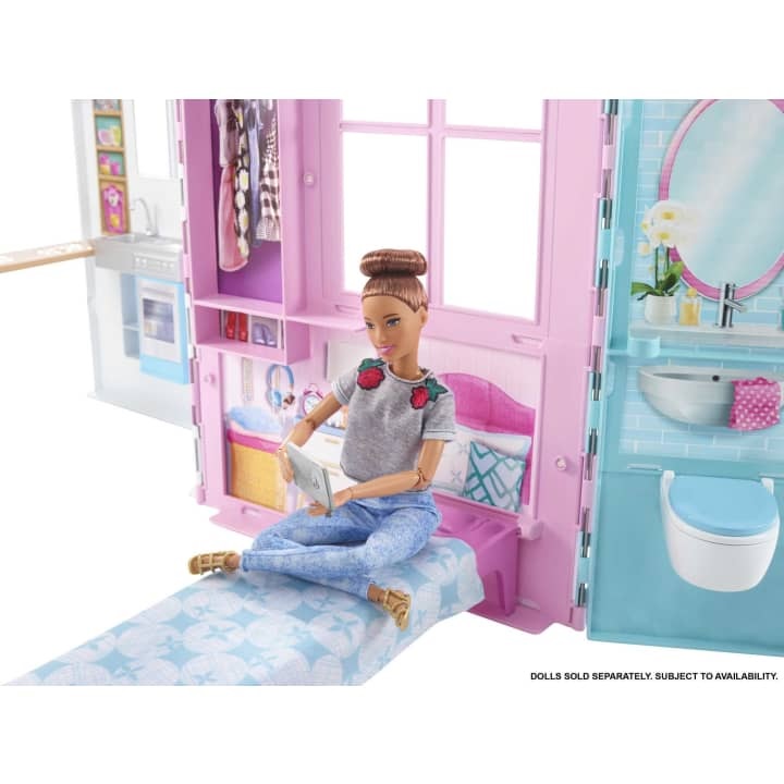 Casa Mobiliada da Barbie 60cm com 1 Boneca Mattel FXG55