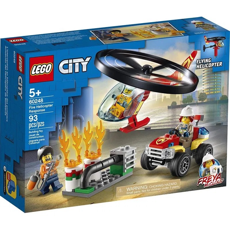 Lego City Helicóptero de Combate ao Fogo 93 Peças- 60248